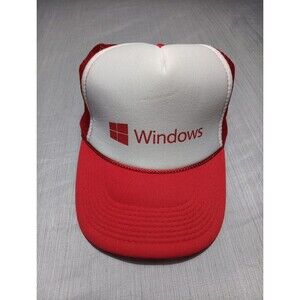 Vtg Microsoft Windows Cap Computer Software Nerd Employee Baseball Trucker Hat